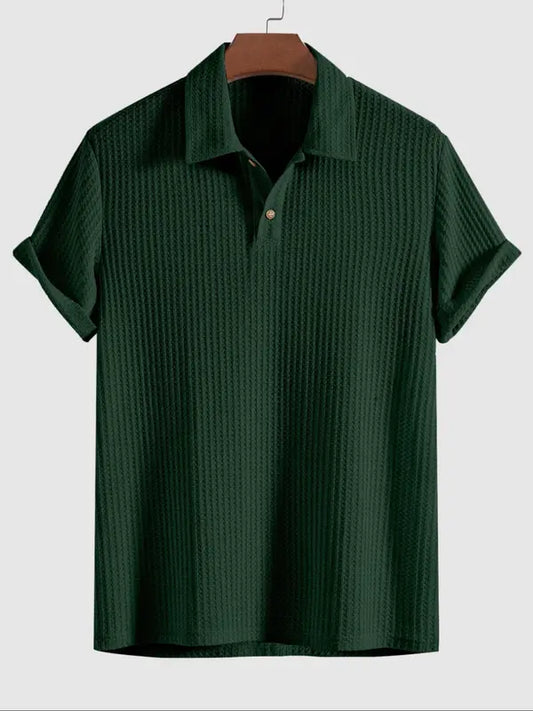 Men's Jacquard Knit Polo Shirt