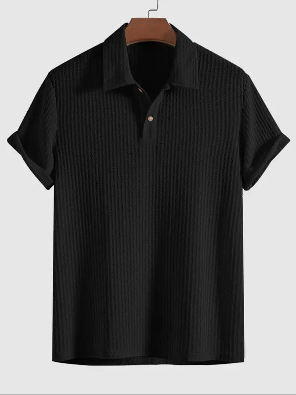 Men's Jacquard Knit Polo Shirt