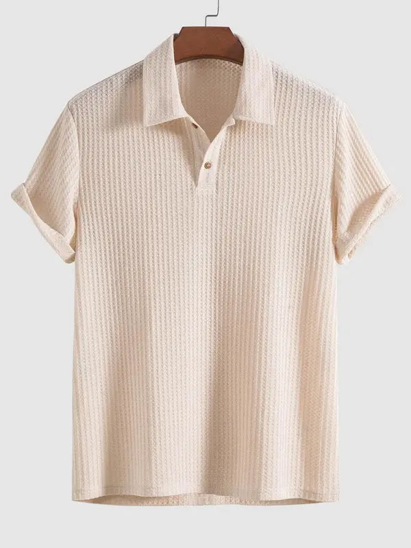 Men's Jacquard Knit Polo Shirt