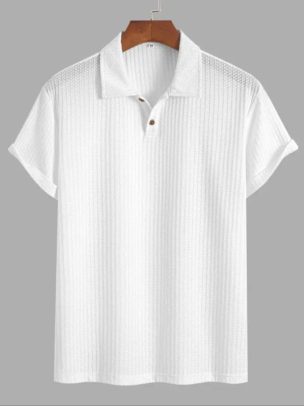 Men's Jacquard Knit Polo Shirt